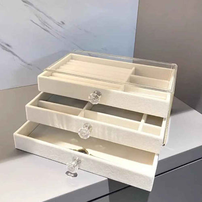 boite a bijoux colori beige tiroir ouvert