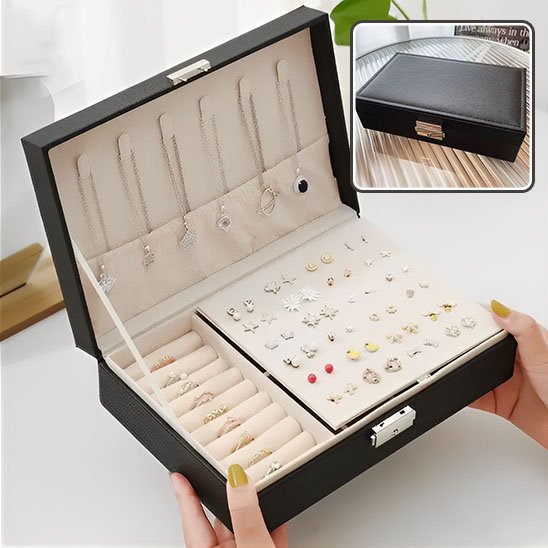 Boite a bijoux noir femme la porte bijou bien rangé