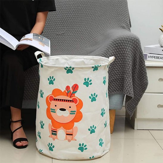 Panier à linge enfant dessin lion