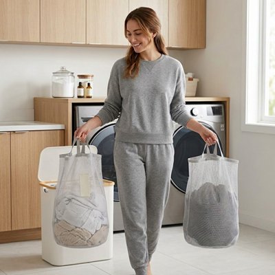 Panier à linge sale femme prend 2 compartiement detache du panier