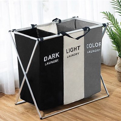 Panier a linge trois compartiment pour tri