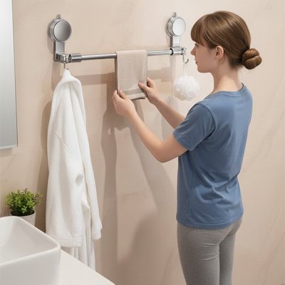 Porte serviette mural femme se seche les mains 