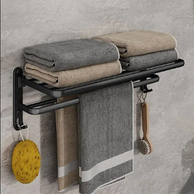 Porte serviette noir fixer au mur serviette plier sur etagere et suspendu