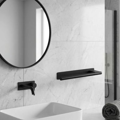 Porte serviette salle de bain noir fixer au mur