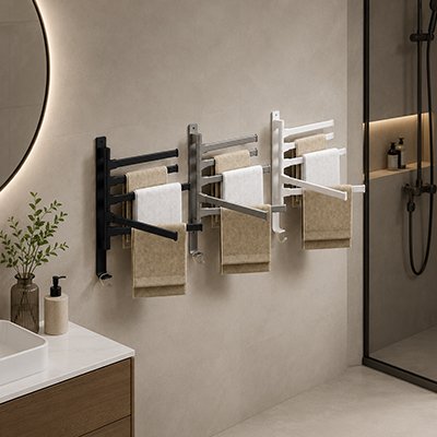 Porte serviette salle de bain trois couleurs fixer au mur 