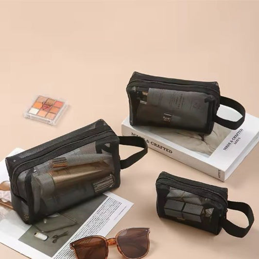 Trousse de maquillage transparente noir