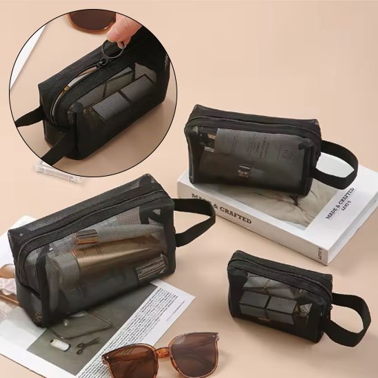 Trousse de maquillage zoom sur fermeture éclair