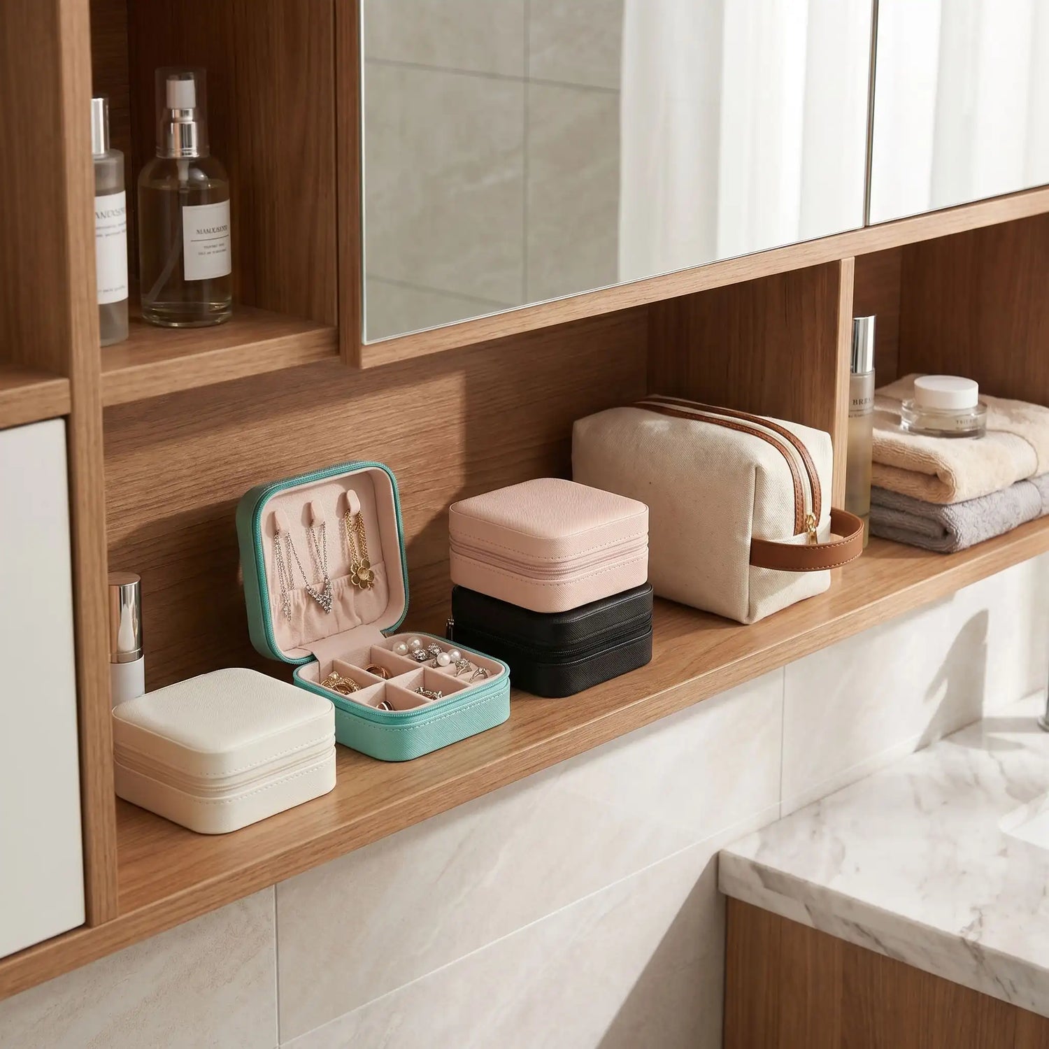 trousse de toilette boite a bijoux ranger sur meuble