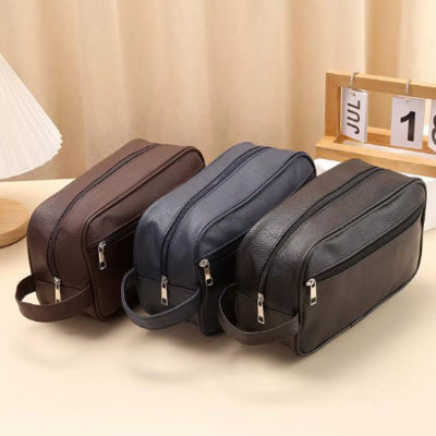 Trousse de toilette homme effet cuir 