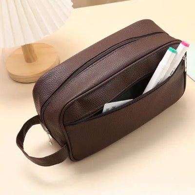 Trousse de toilette homme marron 