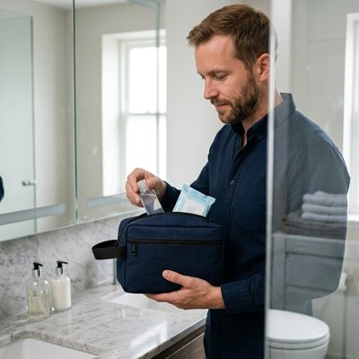 trousse de toilette homme range ces affaires dans trousse