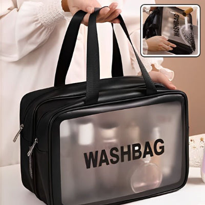 Trousse de toilette noir femme porte la trousse grace a la poignée