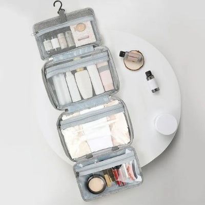Trousse de toilette ouverte plusieurs compartiments