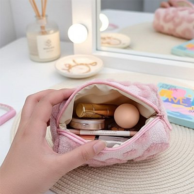 Trousse maquillage femme ouvre la trousse