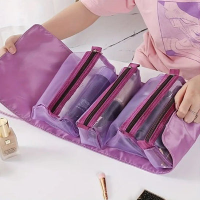 trousse maquillage violet femme la referme 