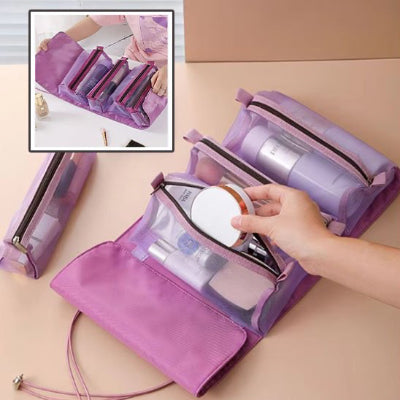 trousse maquillage violet femme repose son maquillage